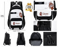 Labubu kids school backpack black and white 18 inch - multi view