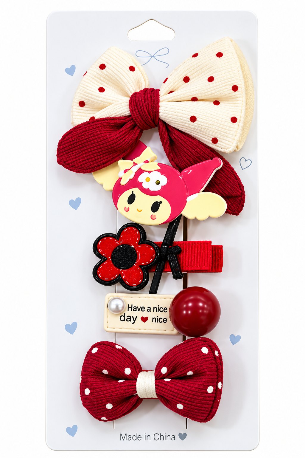Charming Burgundy Hair Accessories Card
