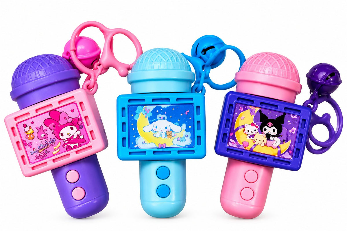 Colorful Sanrio-Style Toy Microphone Trio