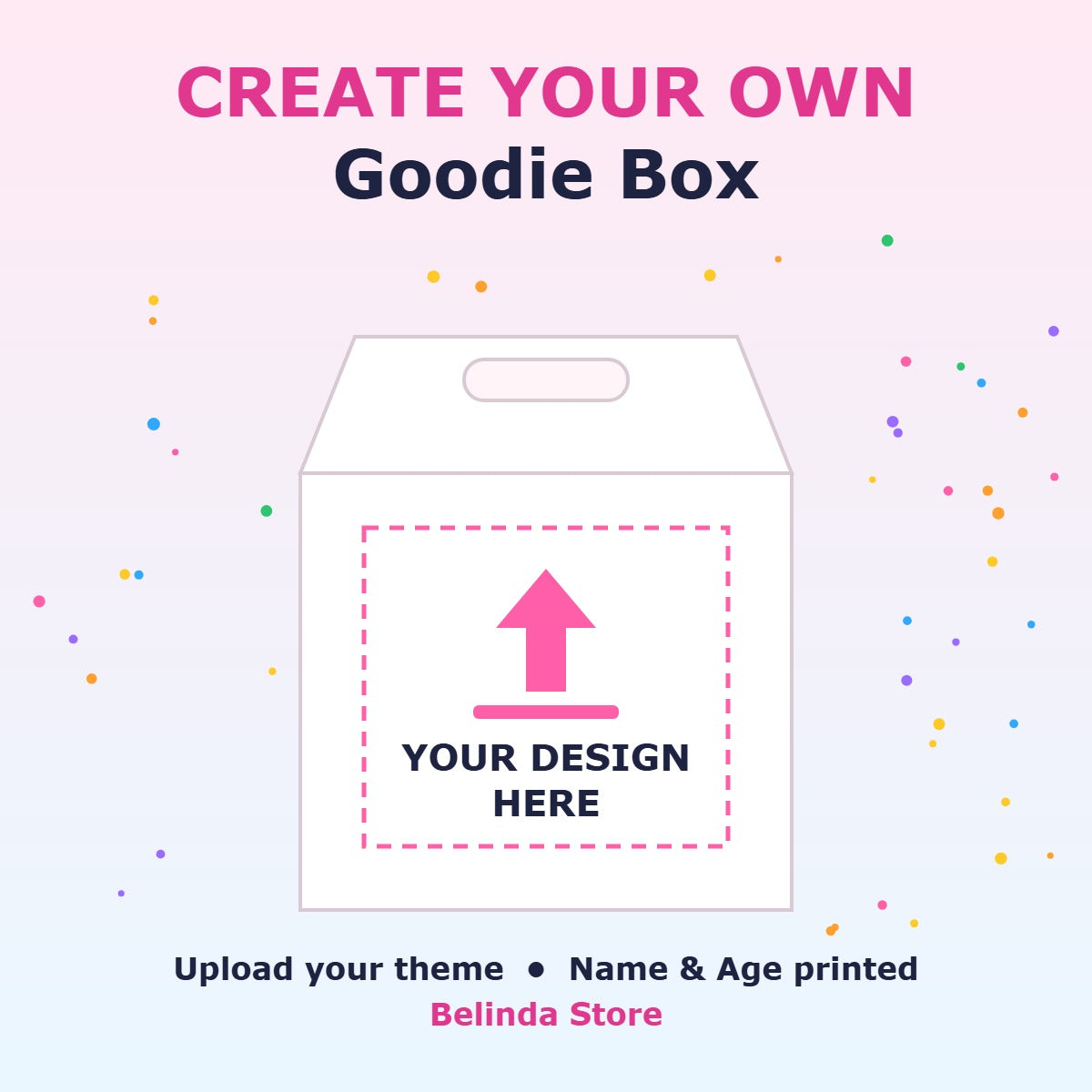 Create your own customized goodie box – upload your own design or theme | Belinda Store