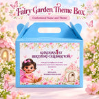 Fairy Garden theme customized birthday goodie box with name