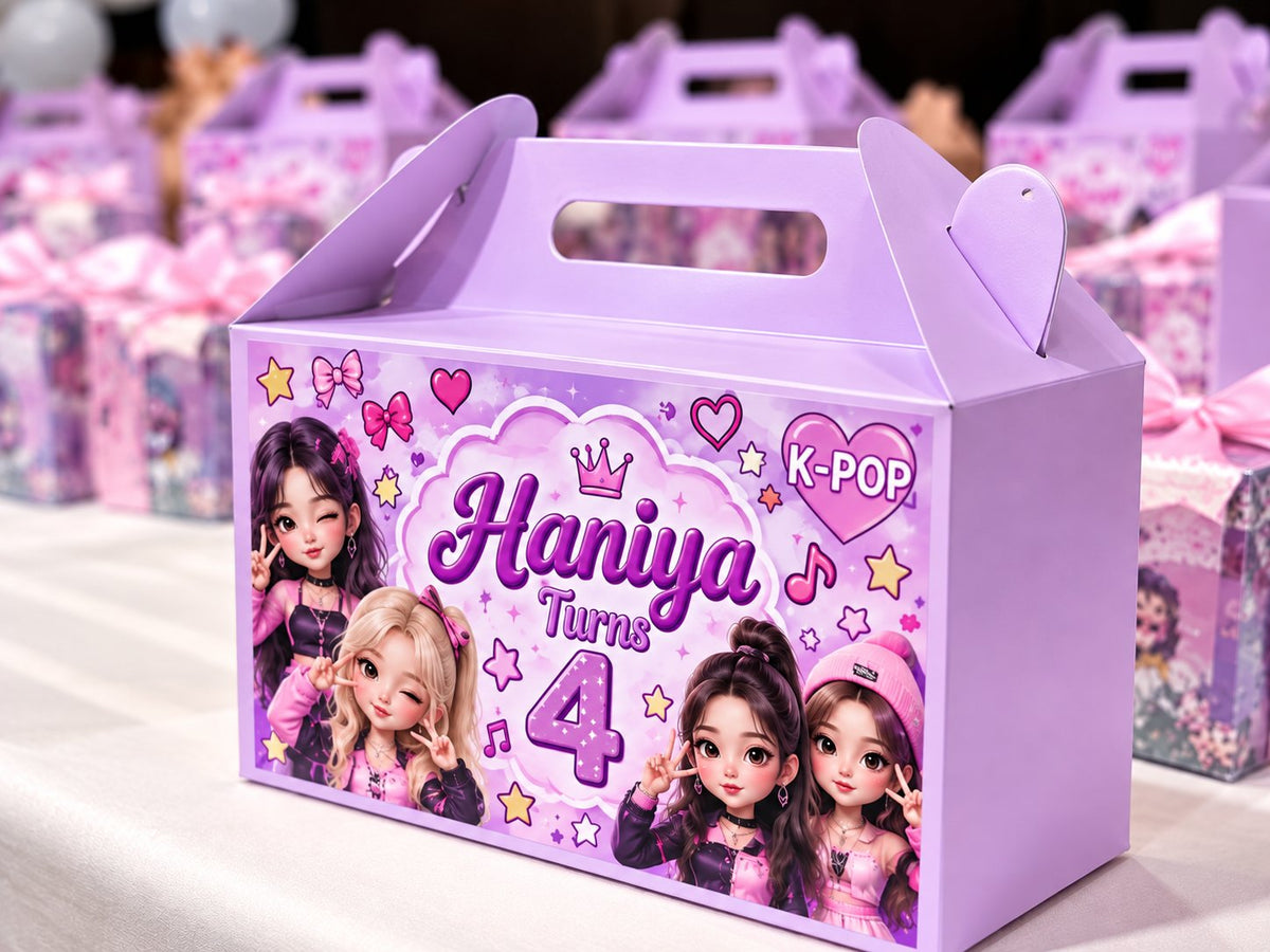 K-Pop theme customized birthday goodie box with name
