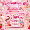 Sweet Treat Ice Cream theme customized birthday goodie box with name