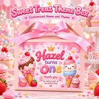 Sweet Treat Ice Cream theme customized birthday goodie box with name