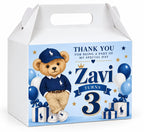 Customized teddy bear thank you goodie box personalised name