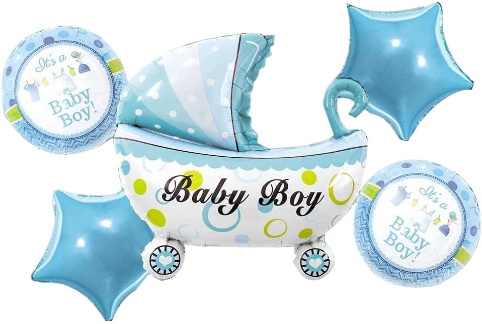 Baby Cradle Foil Balloon Set – 5 Pcs
