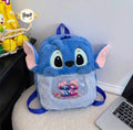 Stitch and Angel plush kids backpack with glitter pocket