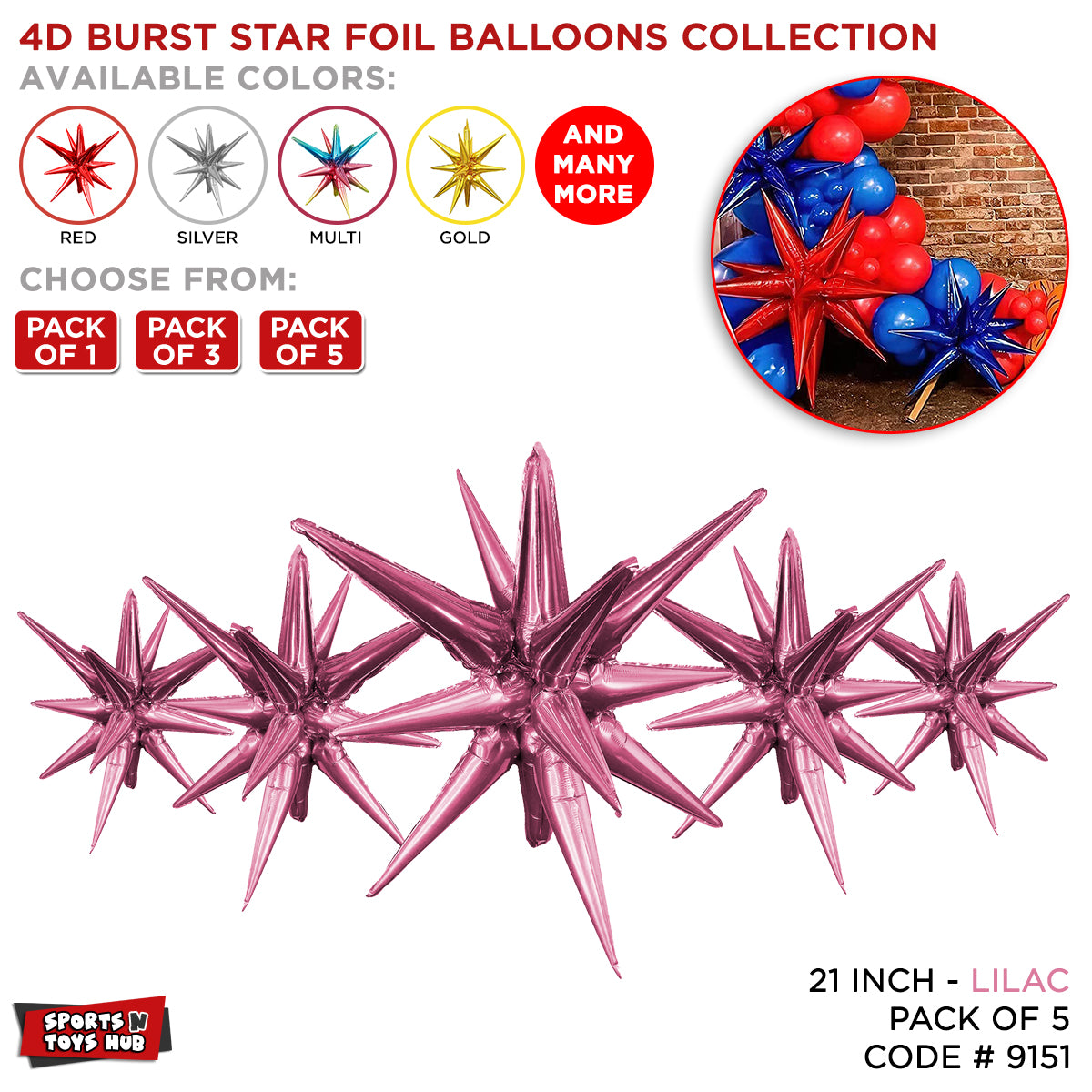 4D Starburst Foil Balloon
