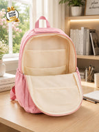 School Backpack with Buckle Pocket for Kids - Pink color, view 2
