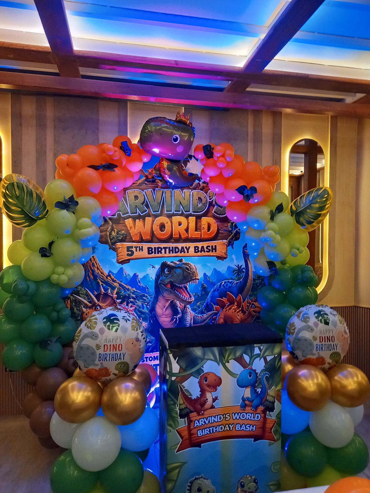Dino World Birthday Decoration – Dinosaur Theme Jungle Balloon Backdrop