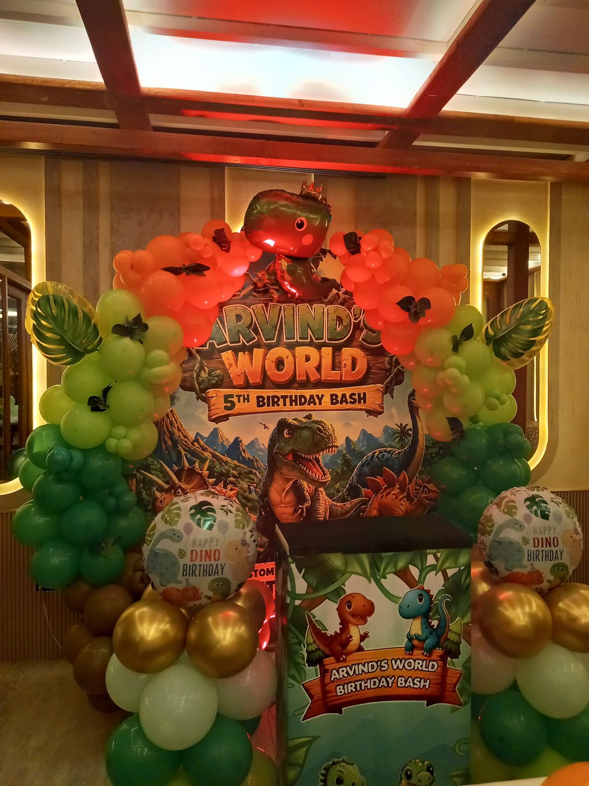 Dino World Birthday Decoration – Dinosaur Theme Jungle Balloon Backdrop