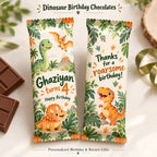 Dinosaur theme customized birthday chocolate bar with name