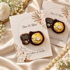 Customized Dua-e-Khair tasbeeh counter and chocolate wedding favour cards