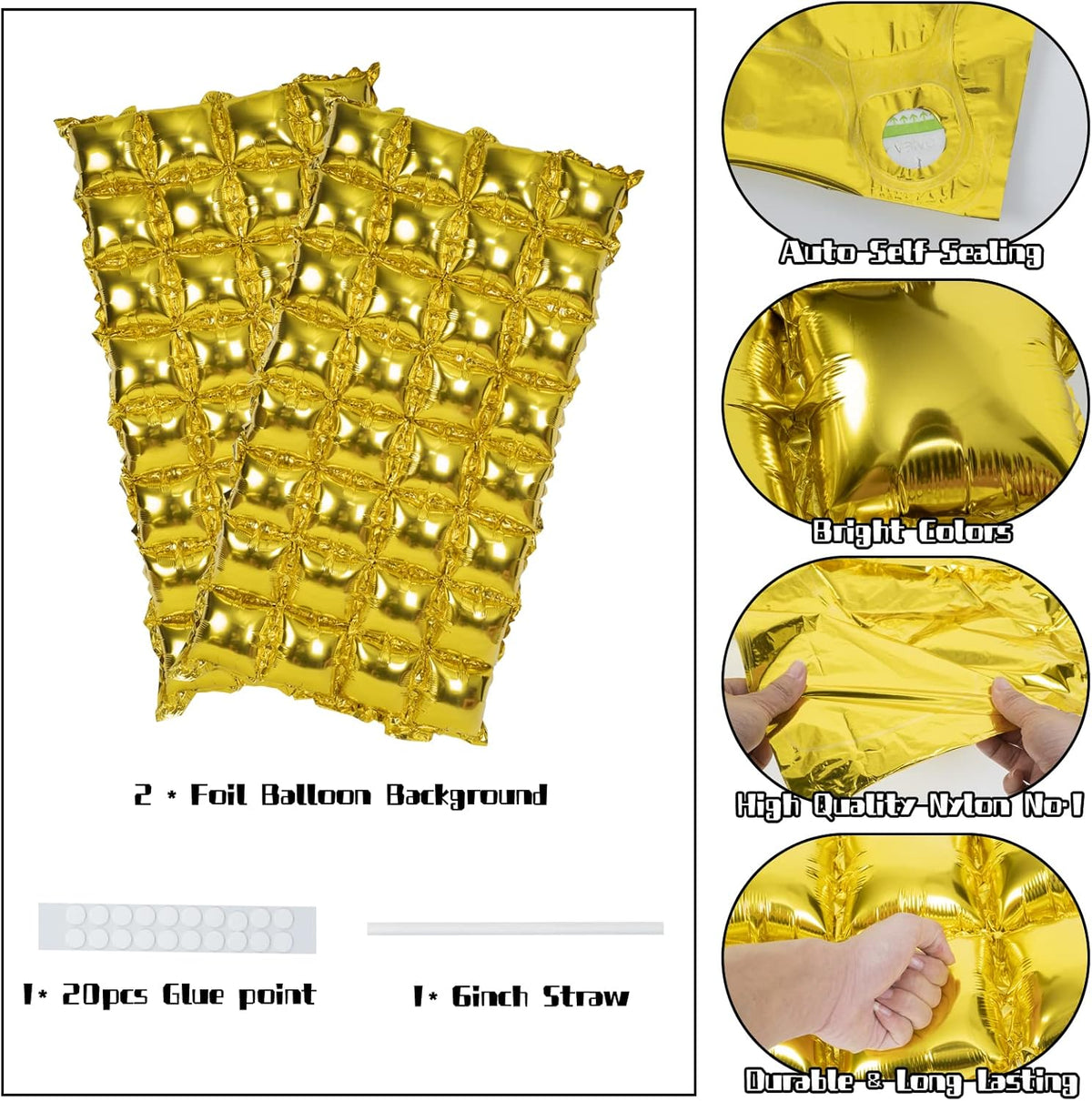 4D Square Foil Backdrop Balloon Curtain