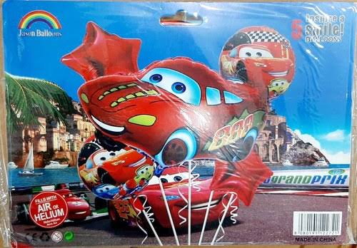 Car Theme Foil Balloon Set – 5 Pcs
