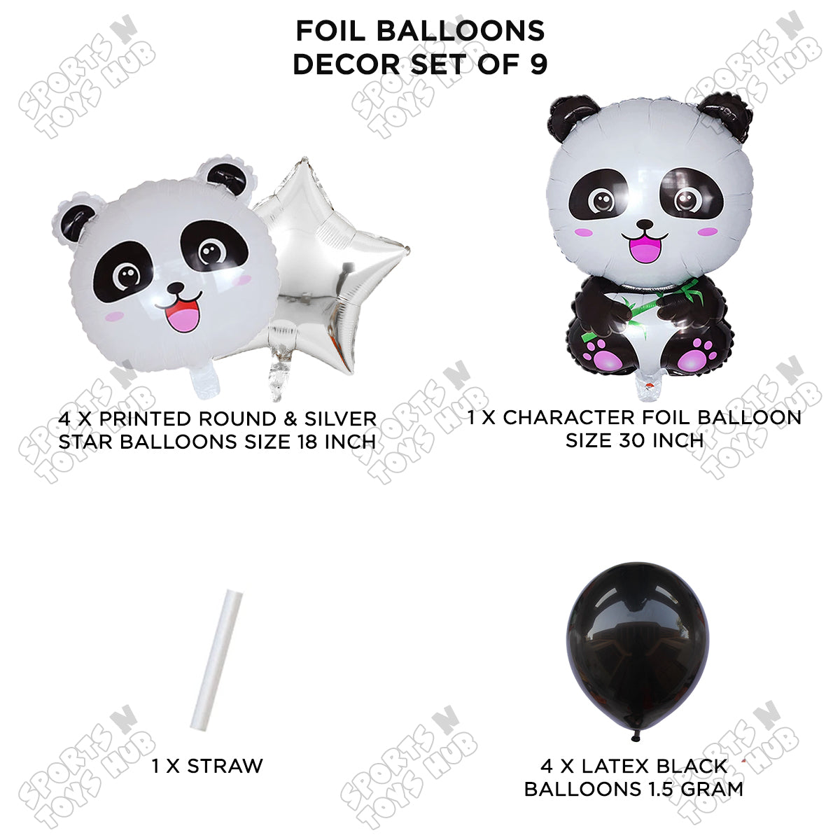 Panda Foil Balloon Set