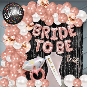 Bridal Shower Decoration Set – Rose Gold & White