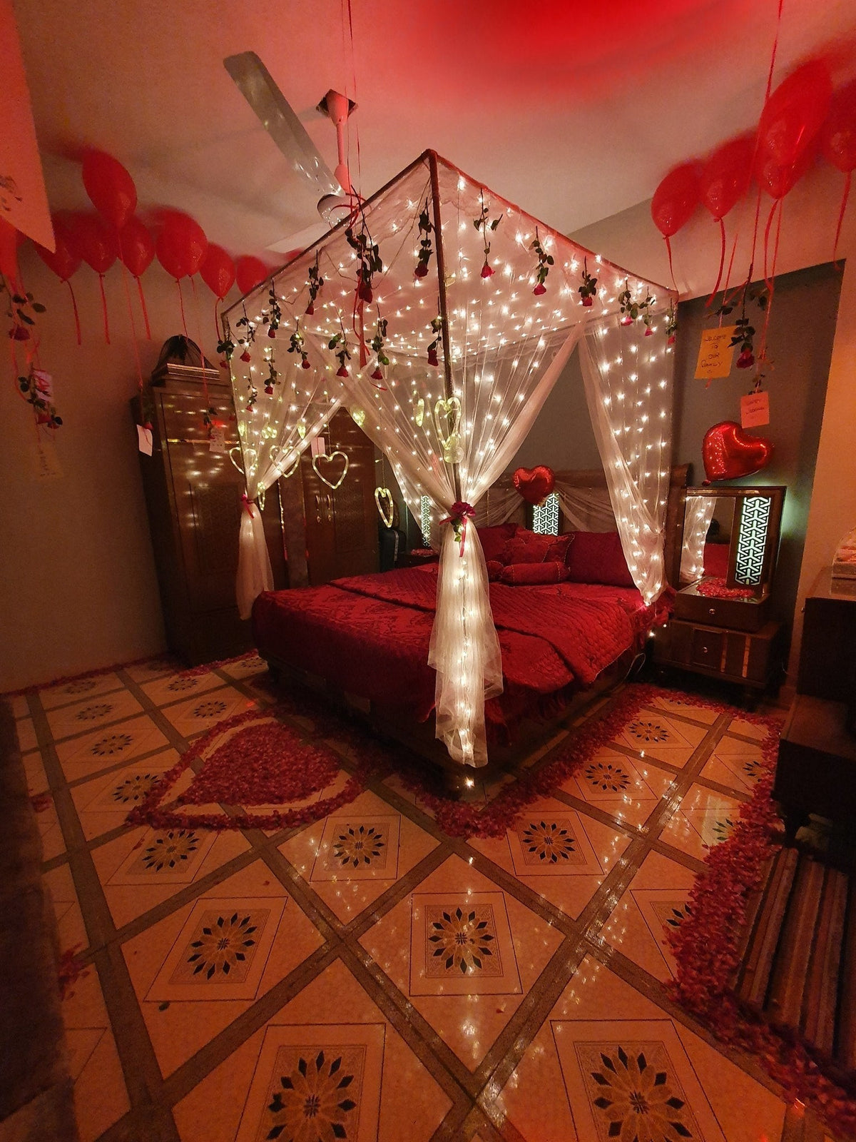Elegant wedding room decoration Karachi complete romantic setup – image 2