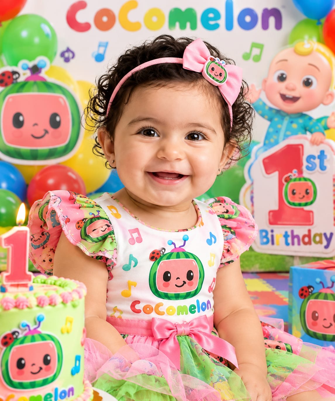 CoComelon personalized baby photoshoot backdrop - design 3