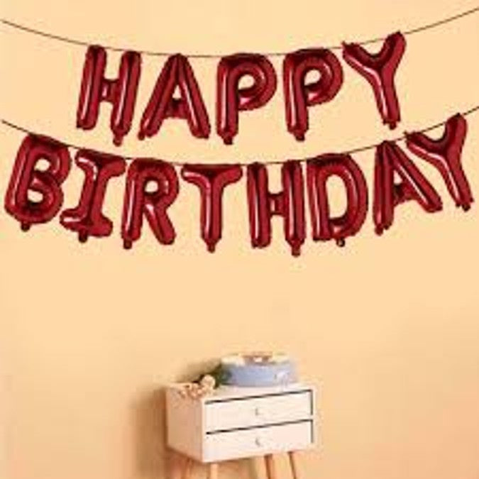 Happy Birthday Foil Letter Balloons – 13 Pcs