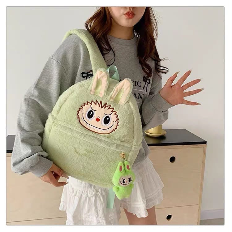 Kids Plush Bunny Backpack in Green - cute school bag for kids Belinda Store