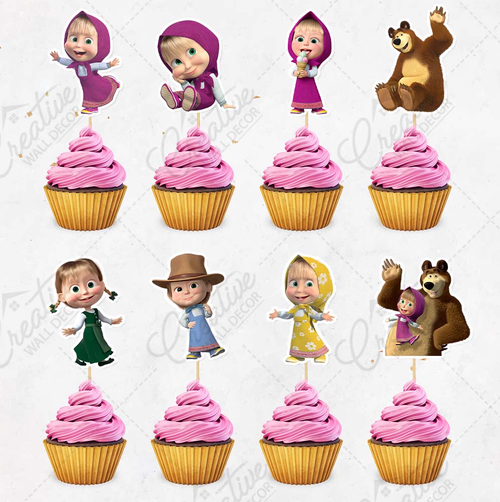 Masha and the Bear Cupcake Toppers – Pack of 12