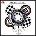 Race Car Tyre Foil Balloon Set – 5 Pcs