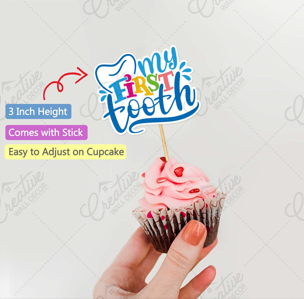First Tooth Cupcake Toppers – Pack of 12