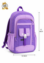 School Backpack with Buckle Pocket for Kids - Purple color, view 2