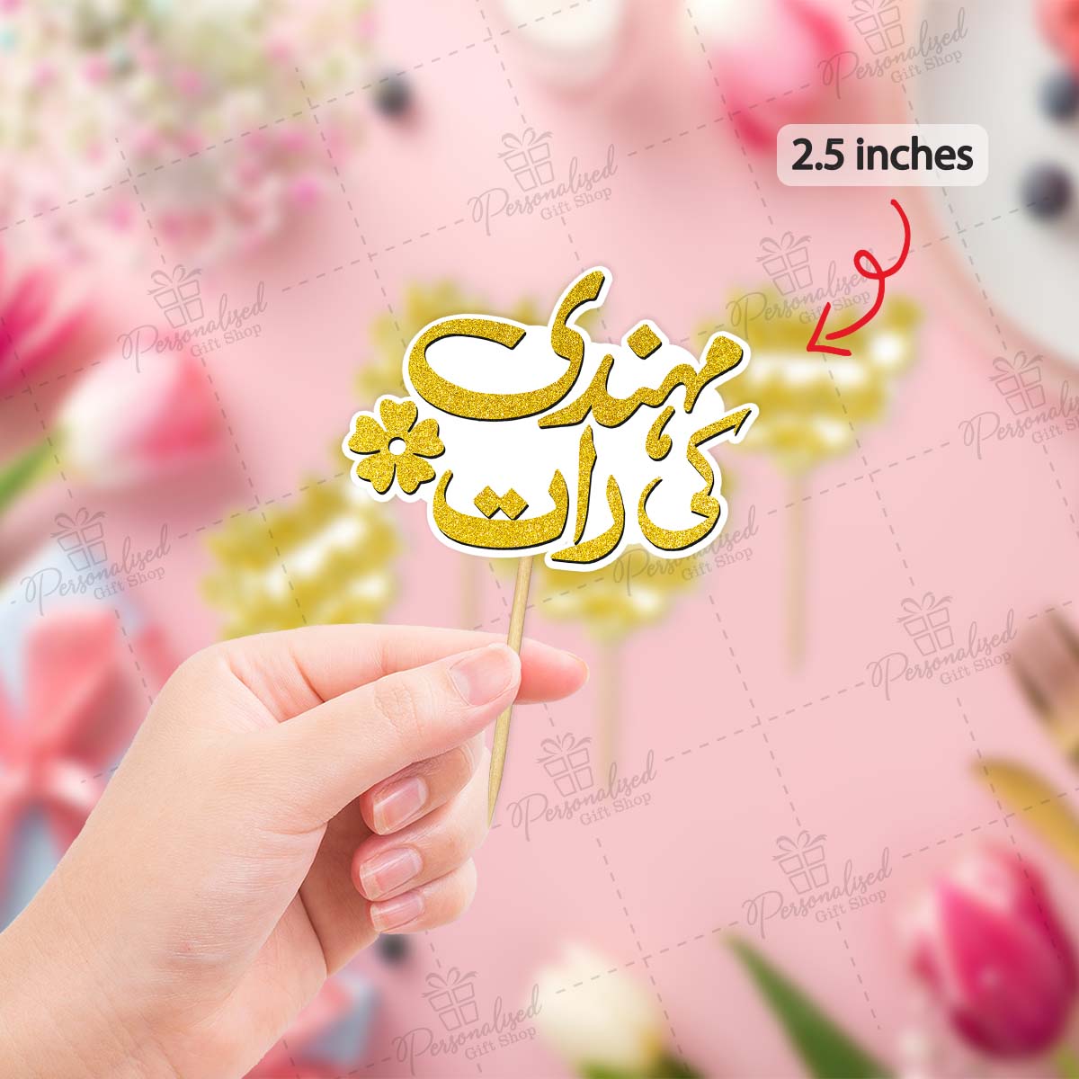 Mehndi Ki Raat Mithai Toppers – Pack of 12