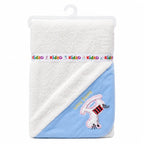 Fleece hooded baby wrapping sheet blue