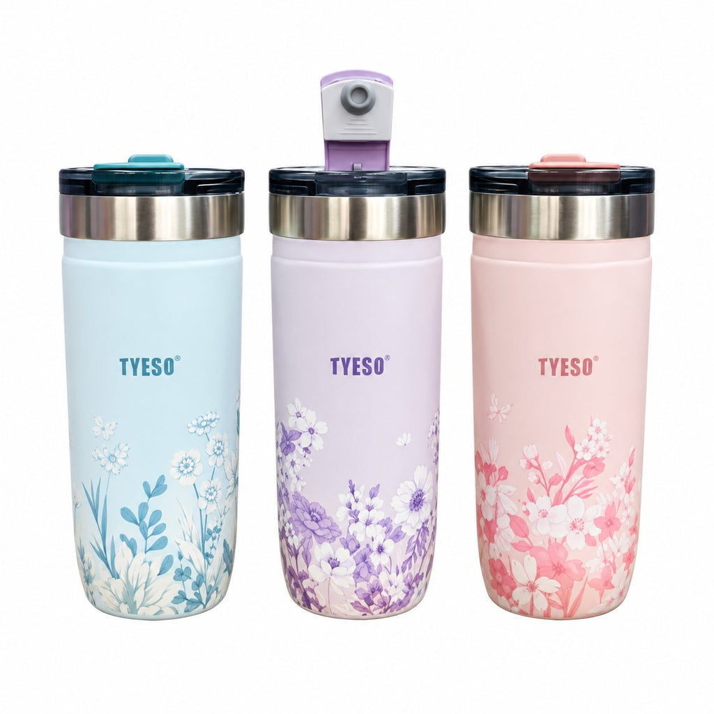 Floral Insulated Steel Tumbler with Lid
