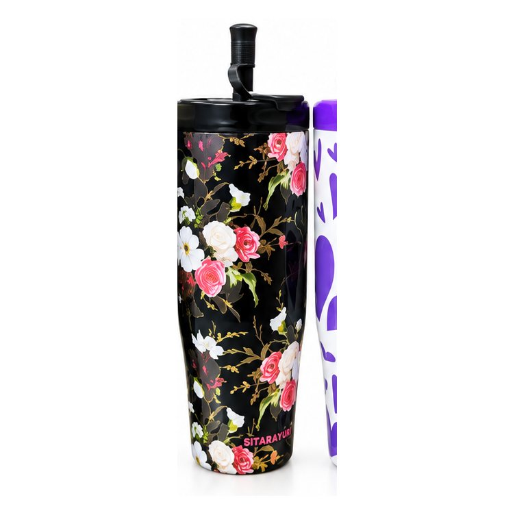 Floral Tumbler Black Floral