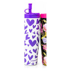 Floral Tumbler Purple Hearts