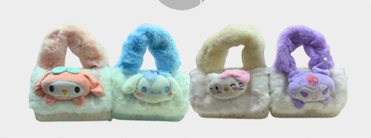 Fluffy Plush Character Handbag – Soft Furry Purse for Girls – Belinda Store
