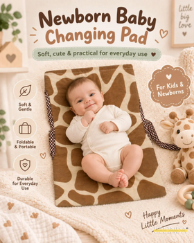 Newborn Baby Changing Pad - Giraffe Print Waterproof Diaper Changing Mat