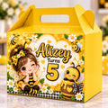 bee theme customized birthday goodie box with name and age personalization - Belinda Store Pakistan