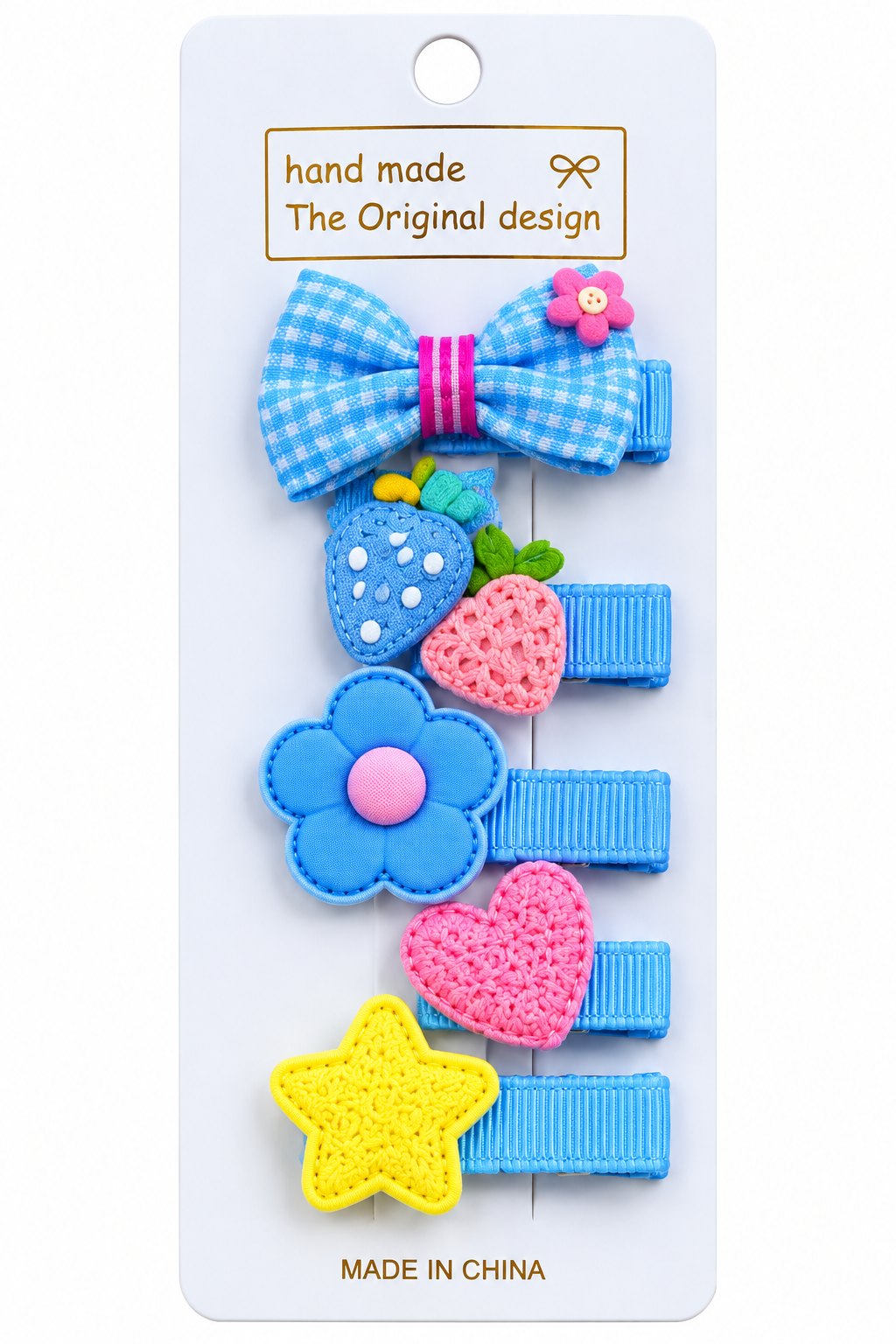 Handmade Blue Hair Clip Set