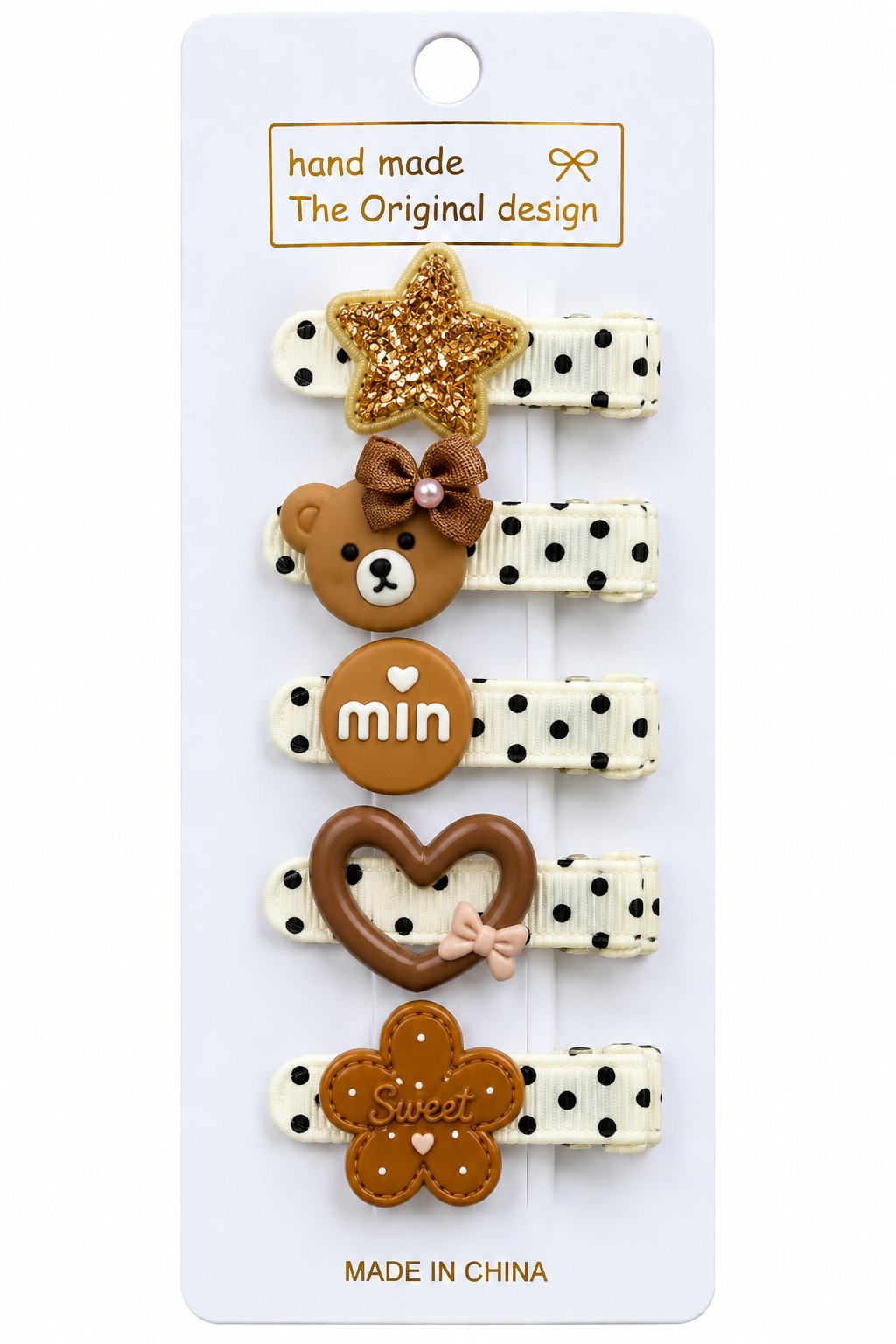 Handmade Polka Dot Hair Clips