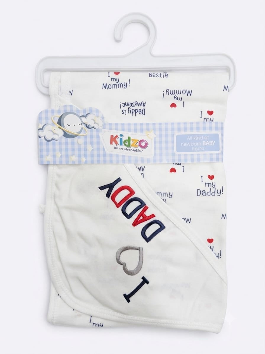 I love daddy hooded baby wrapping sheet