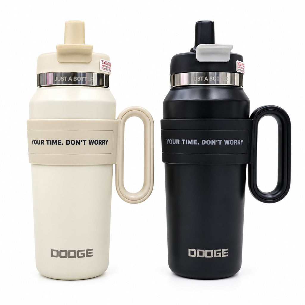 Insulated Steel Coffee Tumbler with Handle & Straw Lid