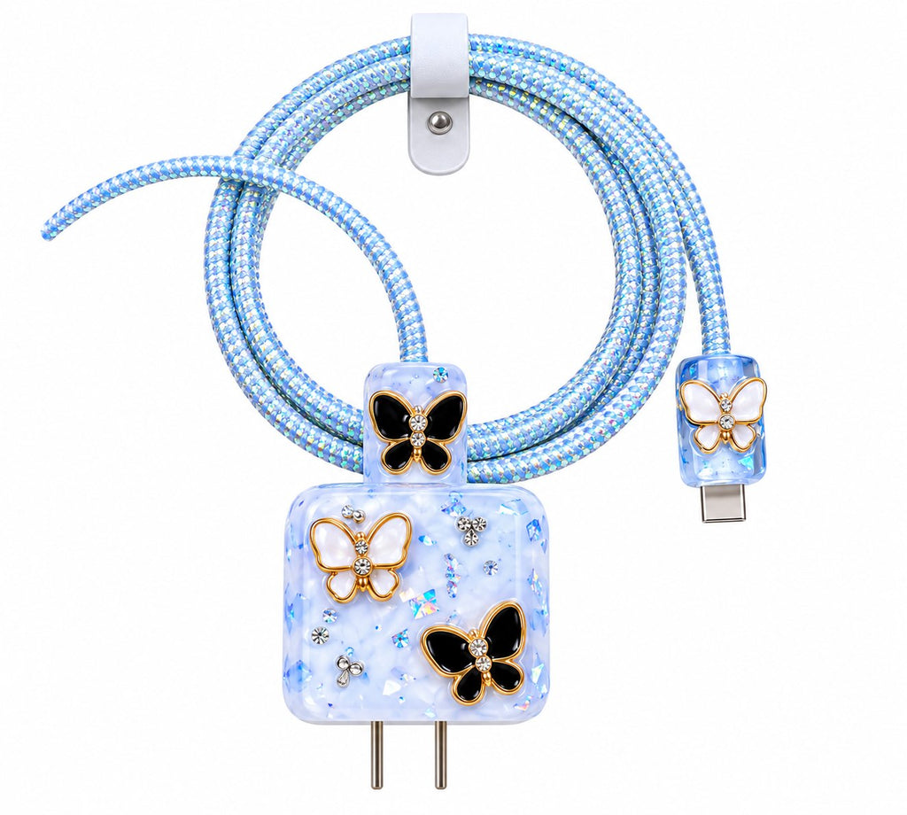 Iridescent Butterfly Charger Set