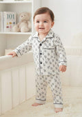 Ivory Monogram Print Baby Night Suit – 2-piece baby PJ's set 0-24 months – Belinda Store