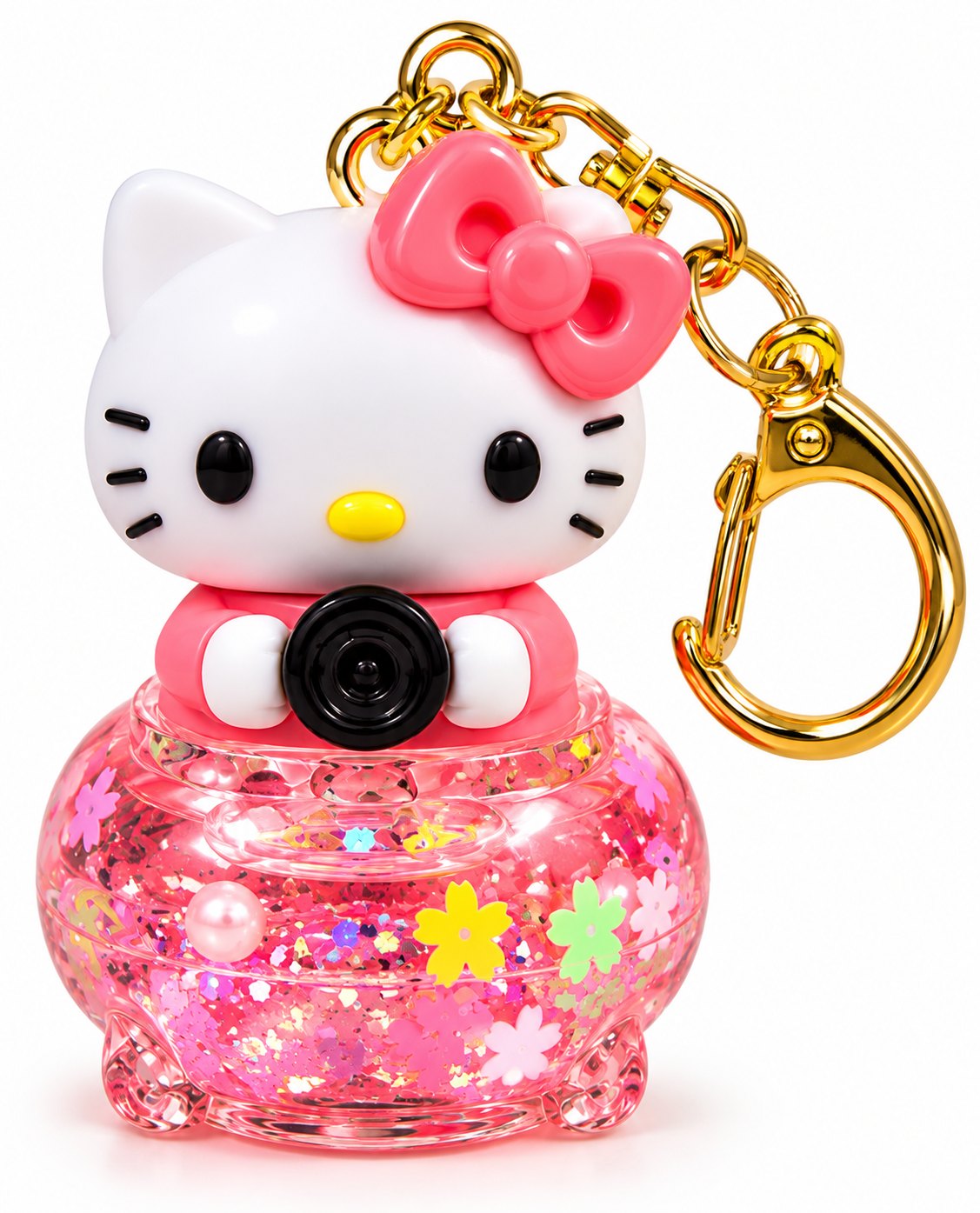 Kawaii Cat Glitter Globe Keychain