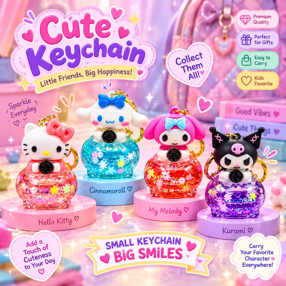 Kawaii Character Keychain Collection