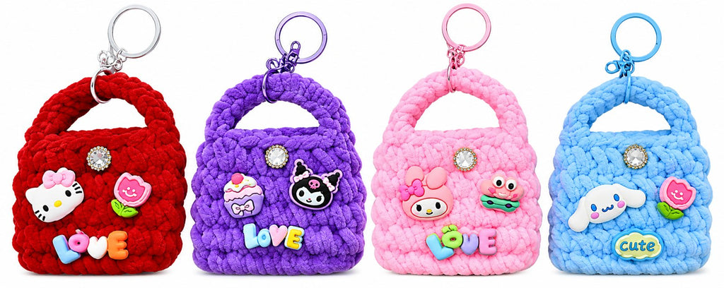 Kawaii Knitted Handbag Keychain Collection