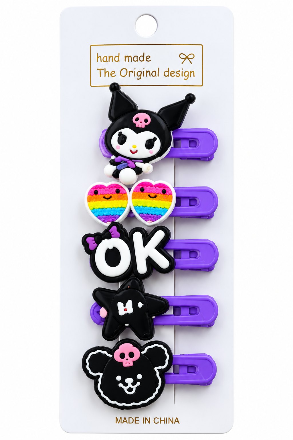 Kawaii Purple Hair Clip Collection