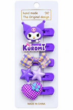 Kawaii Purple Hair Clips Display Card