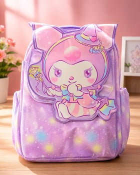 Kuromi School Backpack for Girls | Cute Purple Cartoon Schoo