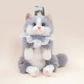 Grey Cat Plush Backpack – Cute Kitten Furry Bag for Kids